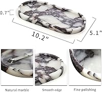 Vista 2 de 100% Natural Luxury Calaccata Viola Marble Small Hand Towel Tray Holder Organizer, Makeup Bathroom Holder