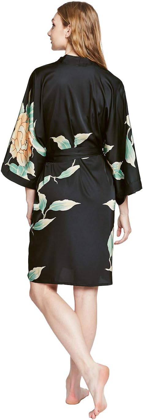 KIM+ONO Luxury Kimono Robe for Women | Short Floral Robe | Original Design | Removable Waist Tie Closure - Image 4