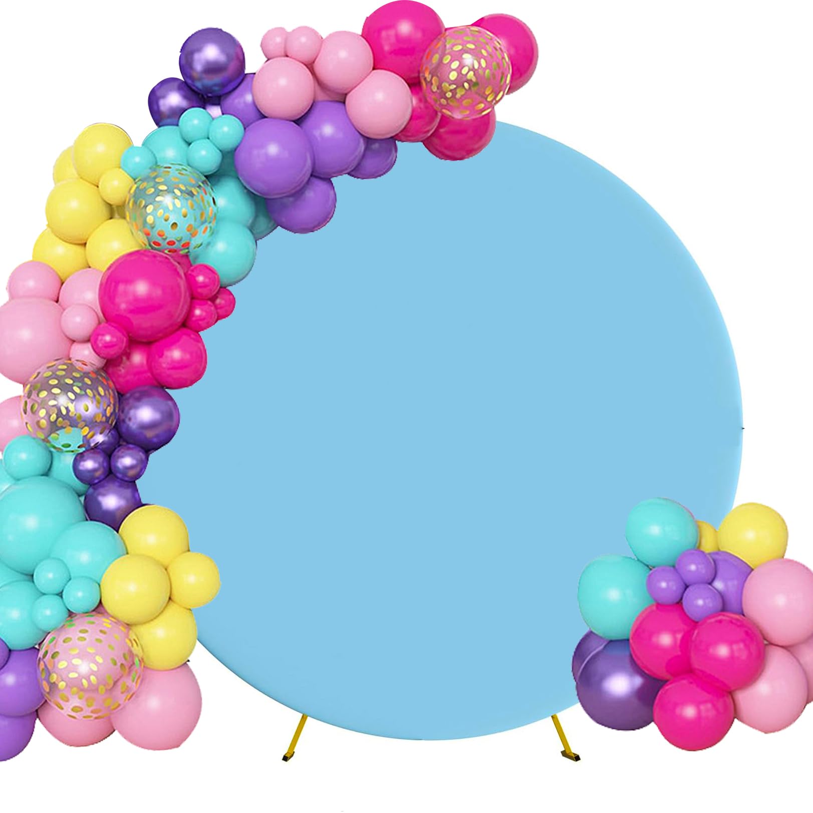 Maiangel 7.2FT Round Arch Backdrop Cover Spandex Fitted Stretchy Arch Stand Covers with Buckles Arch Covers for Circle Stand Balloon Wedding Party