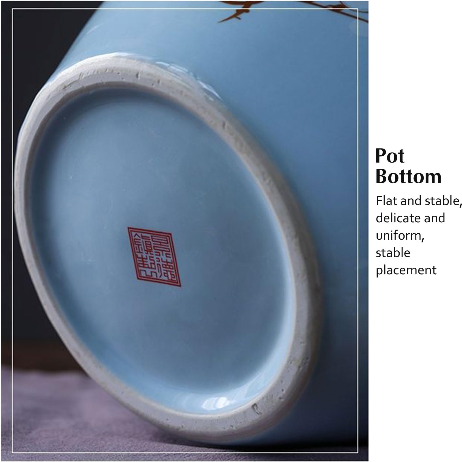 Ceramiczny słoik na pikle, Ceramiczny garnek fermentacyjny z pokrywką z uszczelką wodną, ​​tradycyjny chiński garnek fermentacyjny, kamionkowy garnek do kiszenia(Blue,0.6L)