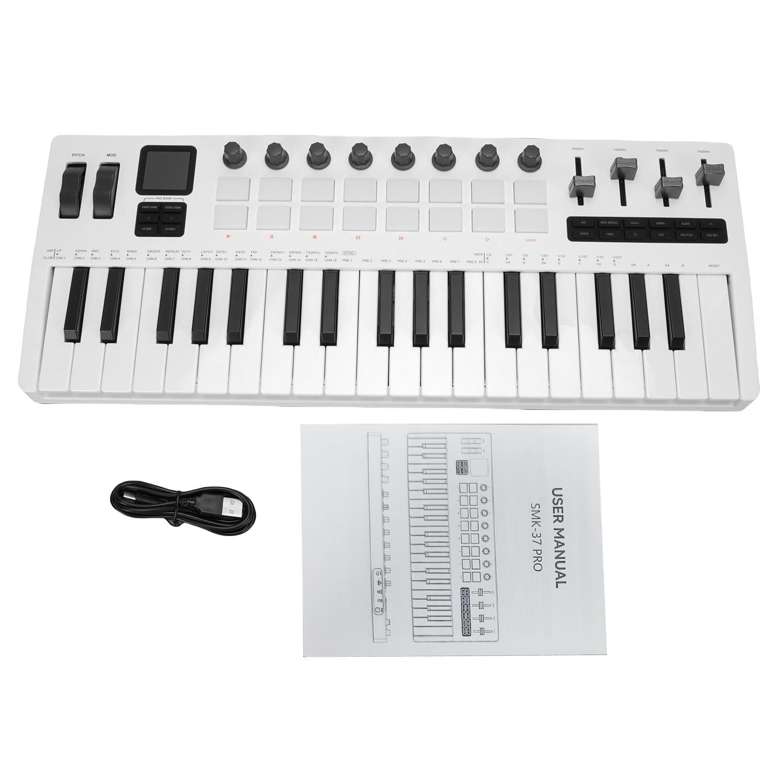 Clavier MIDI 37 Touches Portable – Sensibilité Vélocité, Pads Rétroéclairés RGB, Bluetooth, Batterie Rechargeable - 2