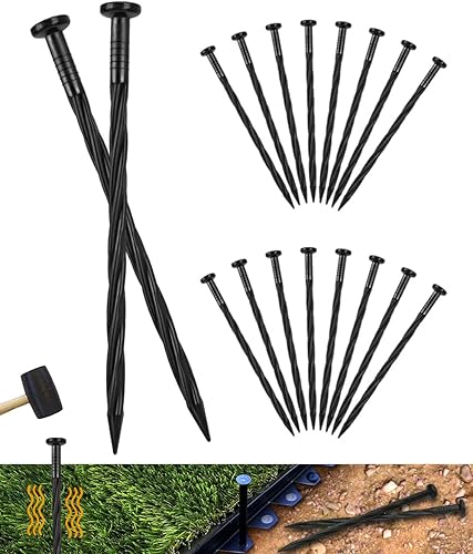 Paquete de 70 estacas de plástico de 8 pulgadas para bordes de paisaje, perfectas para anclar barreras de malezas, bordes de pavimentación, césped