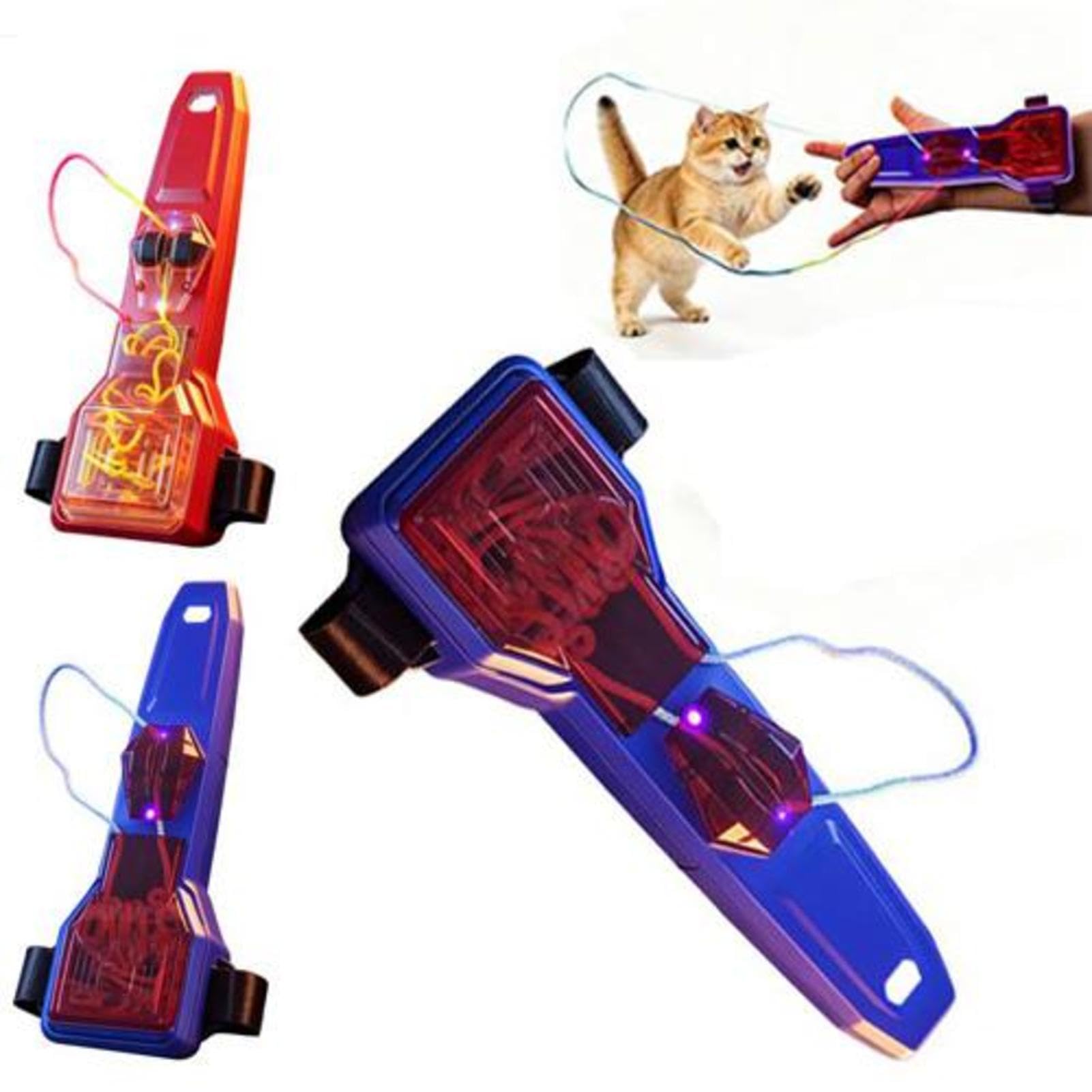 Web Slinger Fidget Toy, Glow Electric String Toy, String Rope Launcher, Electric Funny Cool Interactive Fidget Toys, For Cat Teaser Kids Girl Boy Indoor Outdoor Garden Yard Beach Playground School