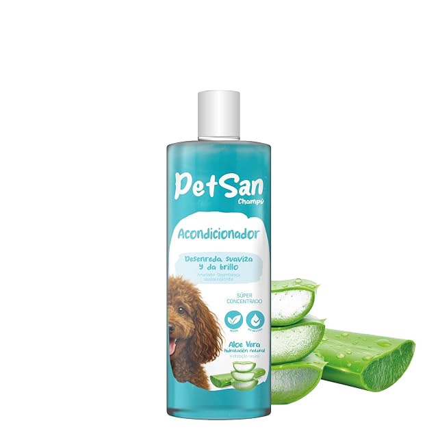 PetSan Champú con Acondicionador y Aloe Vera para Perros, pH Neutro, Pelaje Suave y Sedoso