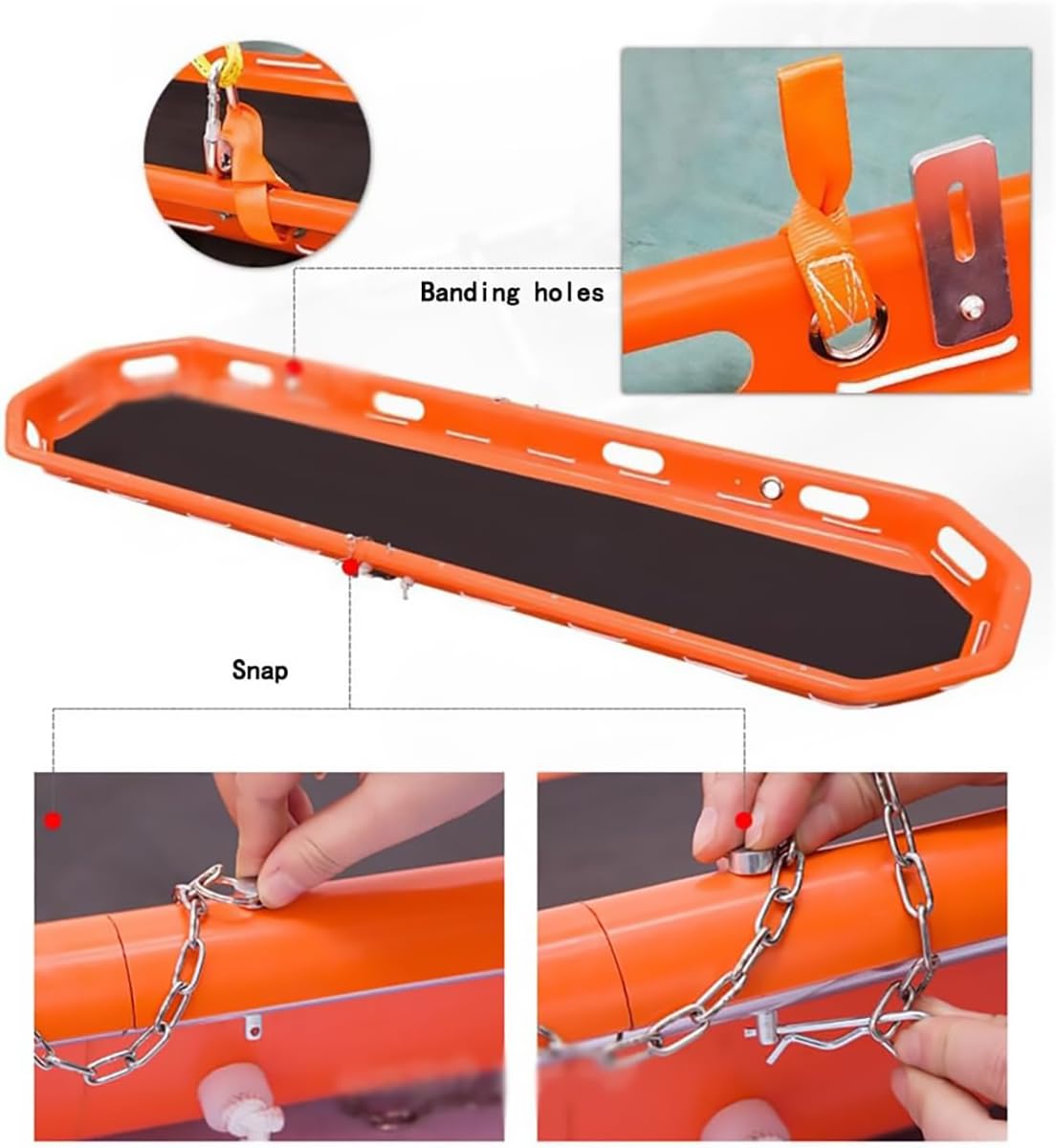 Barella di emergenza con imbracatura speciale, barella portatile di salvataggio resistente per elicottero ambulanza, design separabile