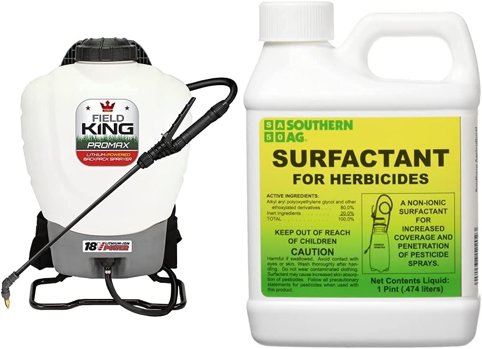 Field King 4 Gallon Battery Powered Backpack Sprayer and Southern Ag Amine 2,4-D Weed Killer
