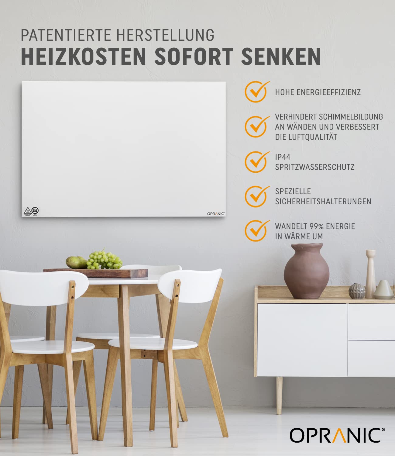 P5 Premium Infrarotheizung | 5 Jahre Garantie | Infrarot Wandheizung, Infrarotheizung Deckenmontage, Standgerät, Mobile Heizung (Weiß 900 Watt) (Wand/Decke Montage, 700 Watt)