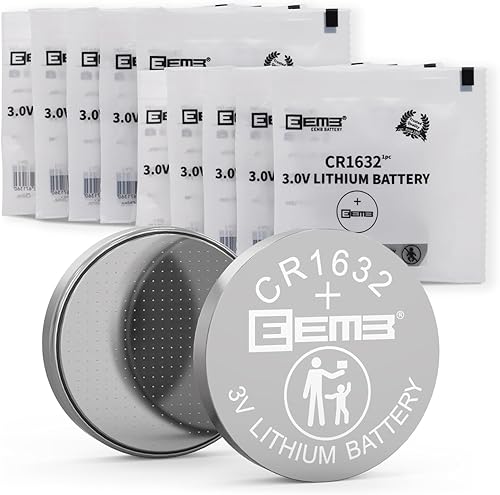 EEMB Batería de litio CR1632, batería de litio de 3 V, batería de botón Li-MnO₂, batería 1632 ECR1632, DL1632 para reloj, llavero, calculadora,