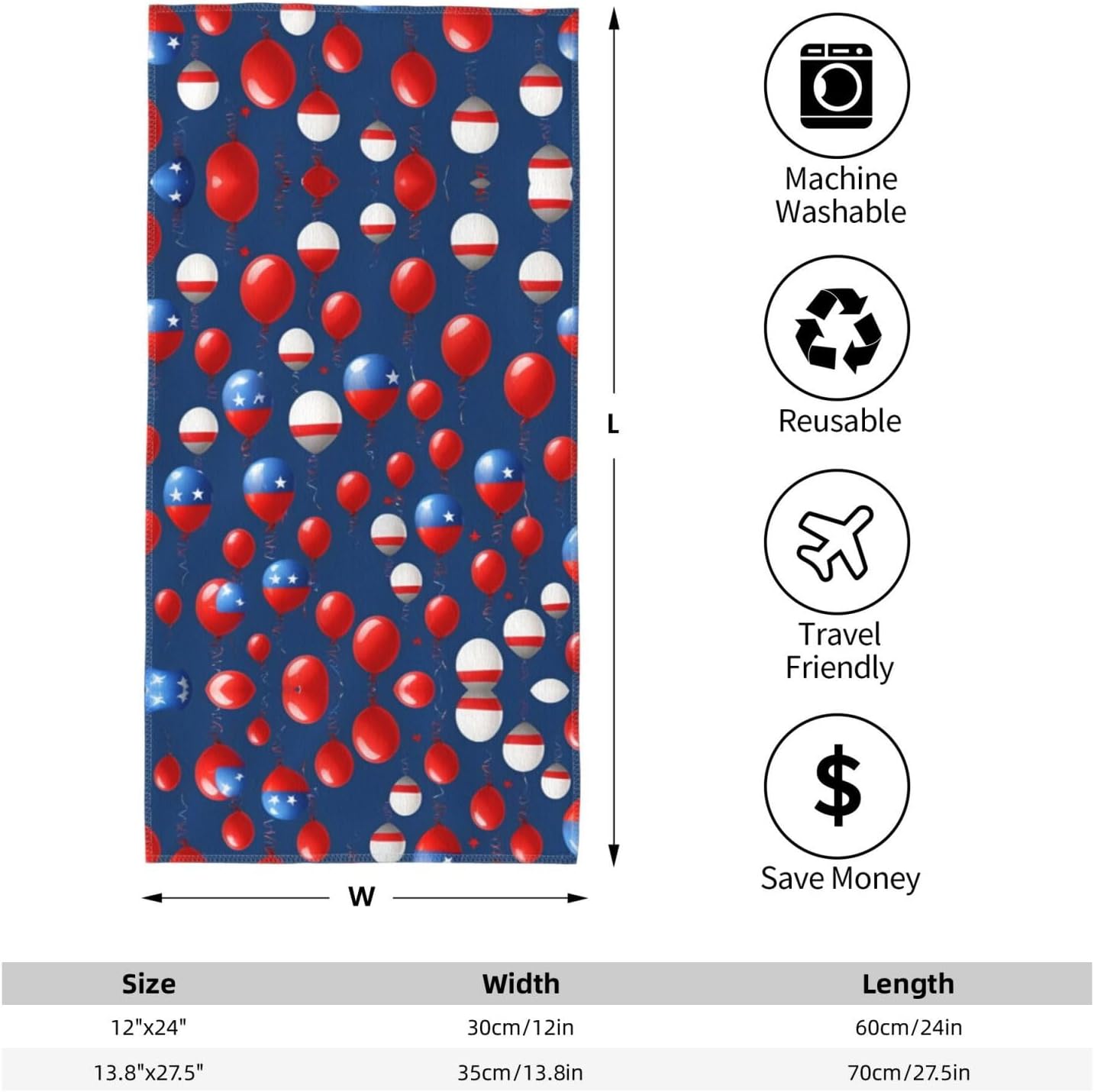 Cartoon Balloon Print Hand Towels for Kitchen, Decorative Bathroom Towels Decor Farmhouse Cute for Men Women Gifts