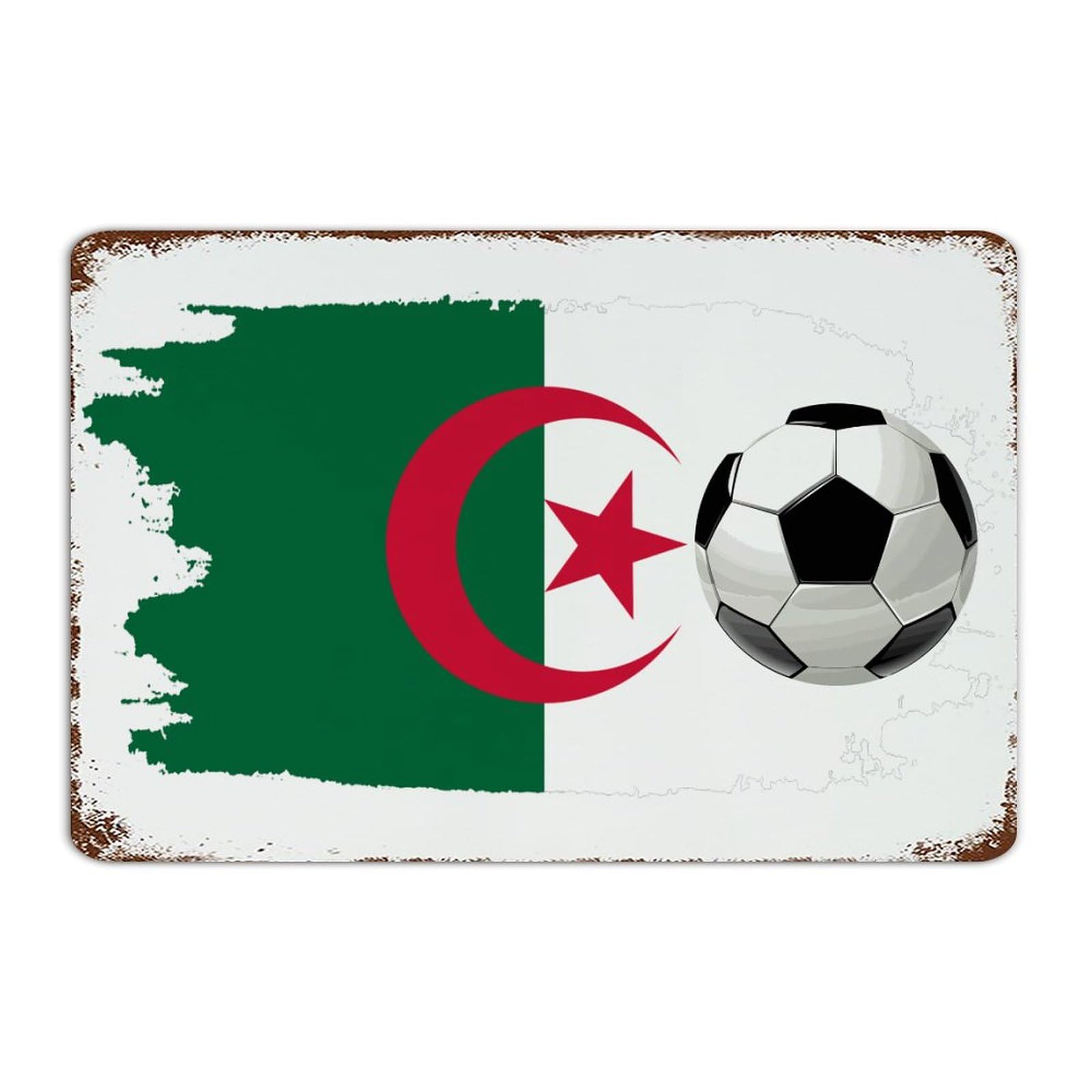 Cadeau football Algérie plaque métal personnalisée décoration maison