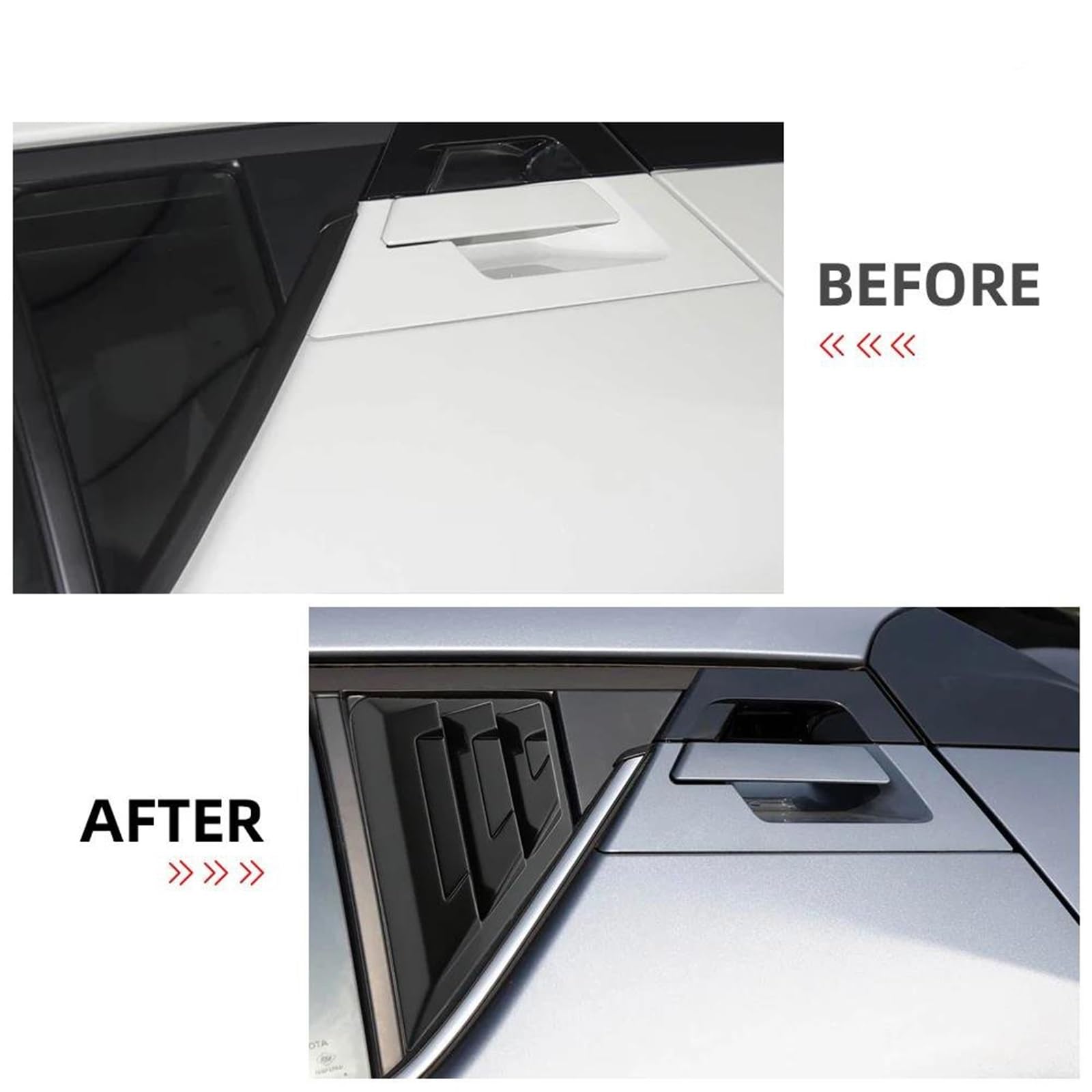 Becquet Lunette Arrière Remplacement Pour C-HR Pour CHR 2016-2021 2 Pièces Ensemble Voiture Vitres Arrière Couverture Autocollant Fenêtre Triangle Volets Garniture(Glossy black)