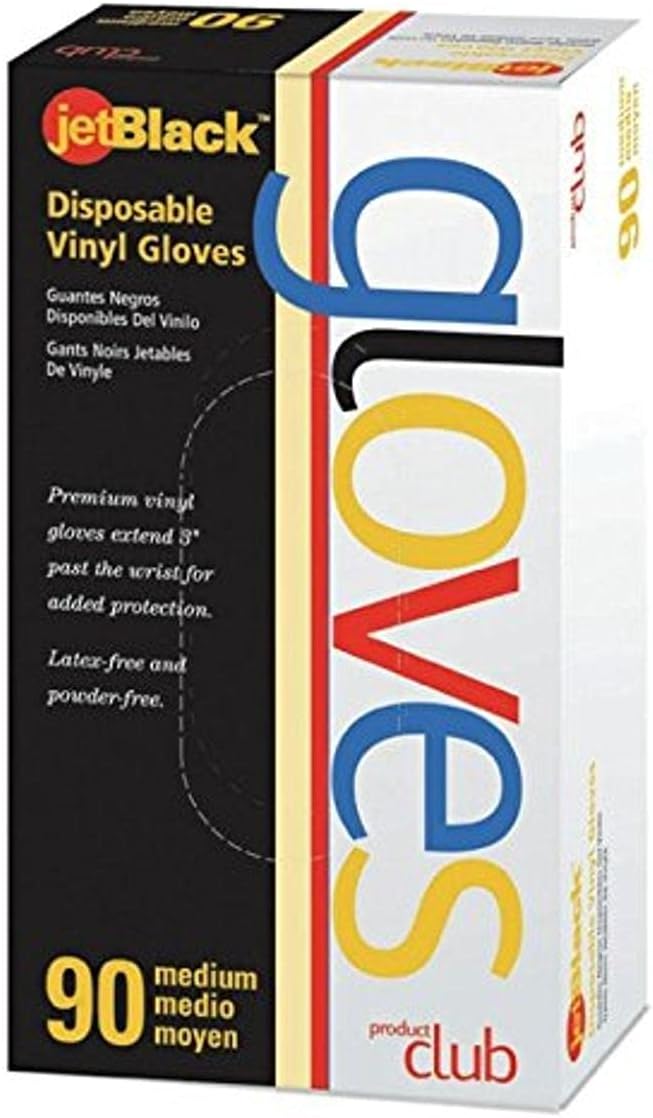 Jetblack Vinyl Glove, Black, Small, 90 Count