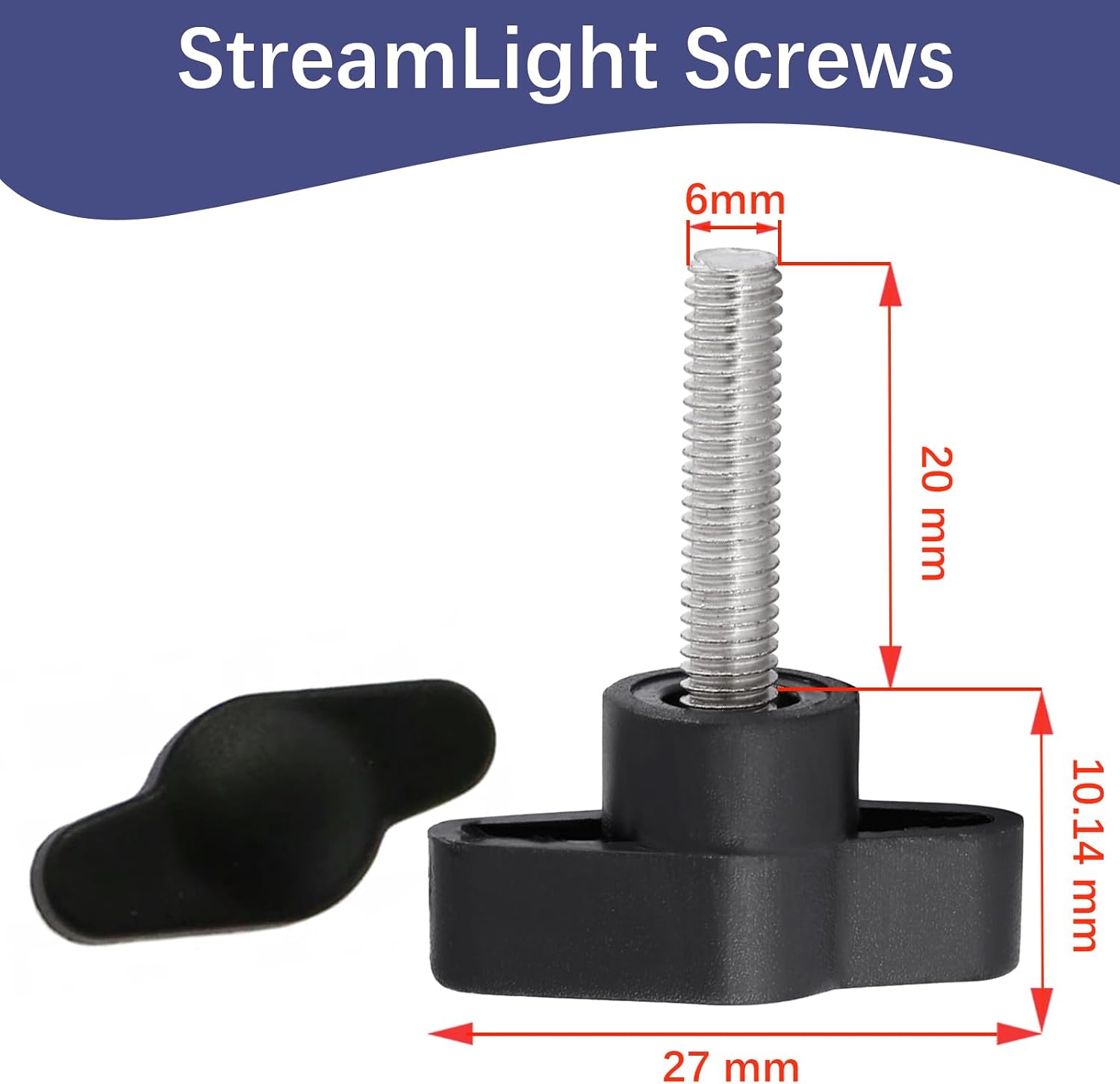8 PCS M6*20mm Screw Side Handle, 304 Stainless Steel Z Shaped Hand Shank Screws Knobs Bolt T-Shaped Wing Adjustable Knob Suitable for Furniture Decoration Mechanical Equipment