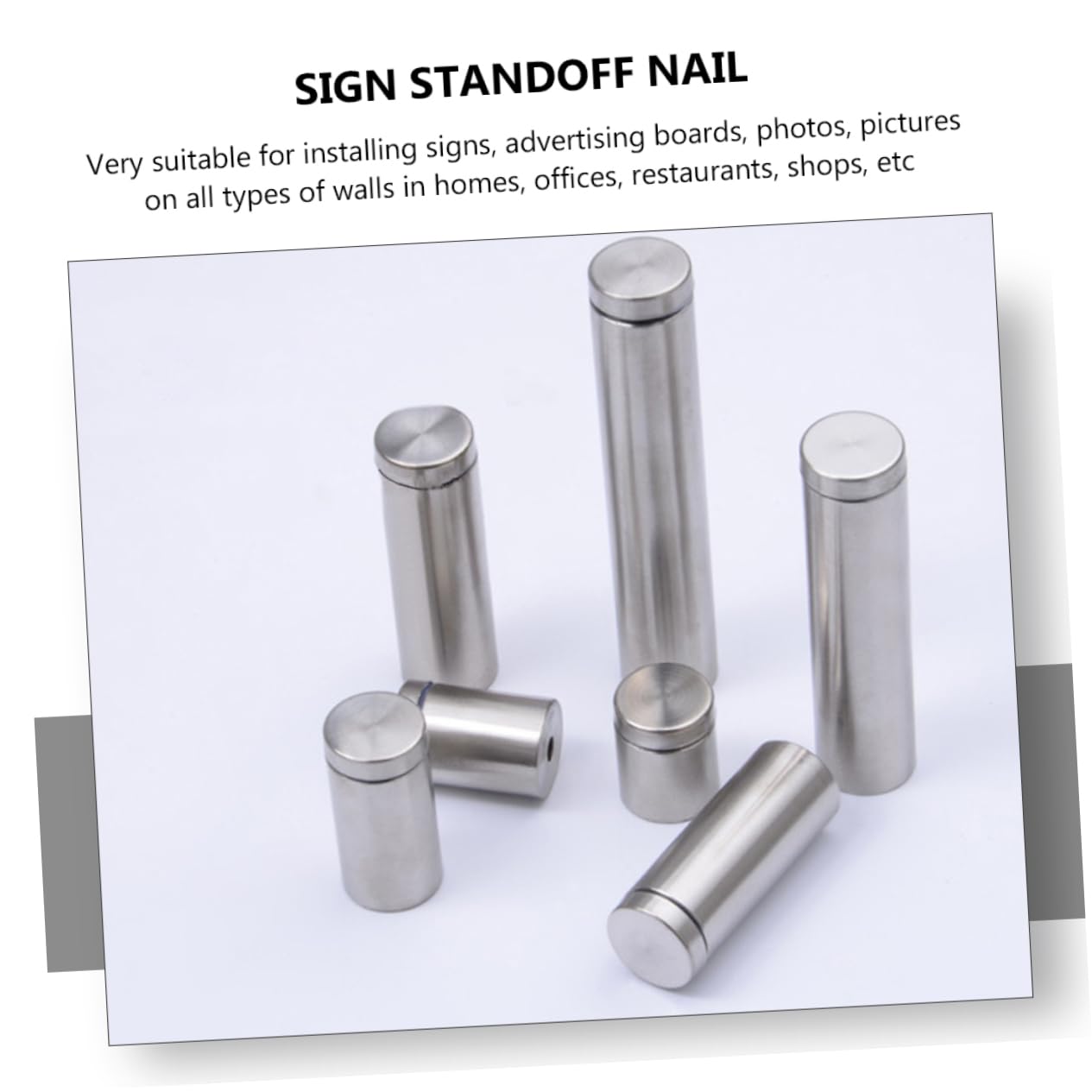 Zerodeko 12pcs Sign Standoff Nails Advertising Screws Wall Mount for Home Office Restaurant