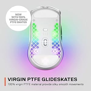 SteelSeries Aerox 3 Wireless - Holey RGB Gaming Mouse - Ultra-lightweight Water Resistant Design - 18K DPI TrueMove Air Optical Sensor -Snow