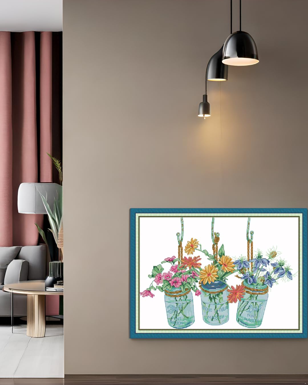 CaptainCrafts Cross Stitch Kits for Adults Flowers Counted Cross Stitch Unpreprinted Fabric Embroidery Kits Needlework Crafts (Unpreprinted 14CT - Image 2