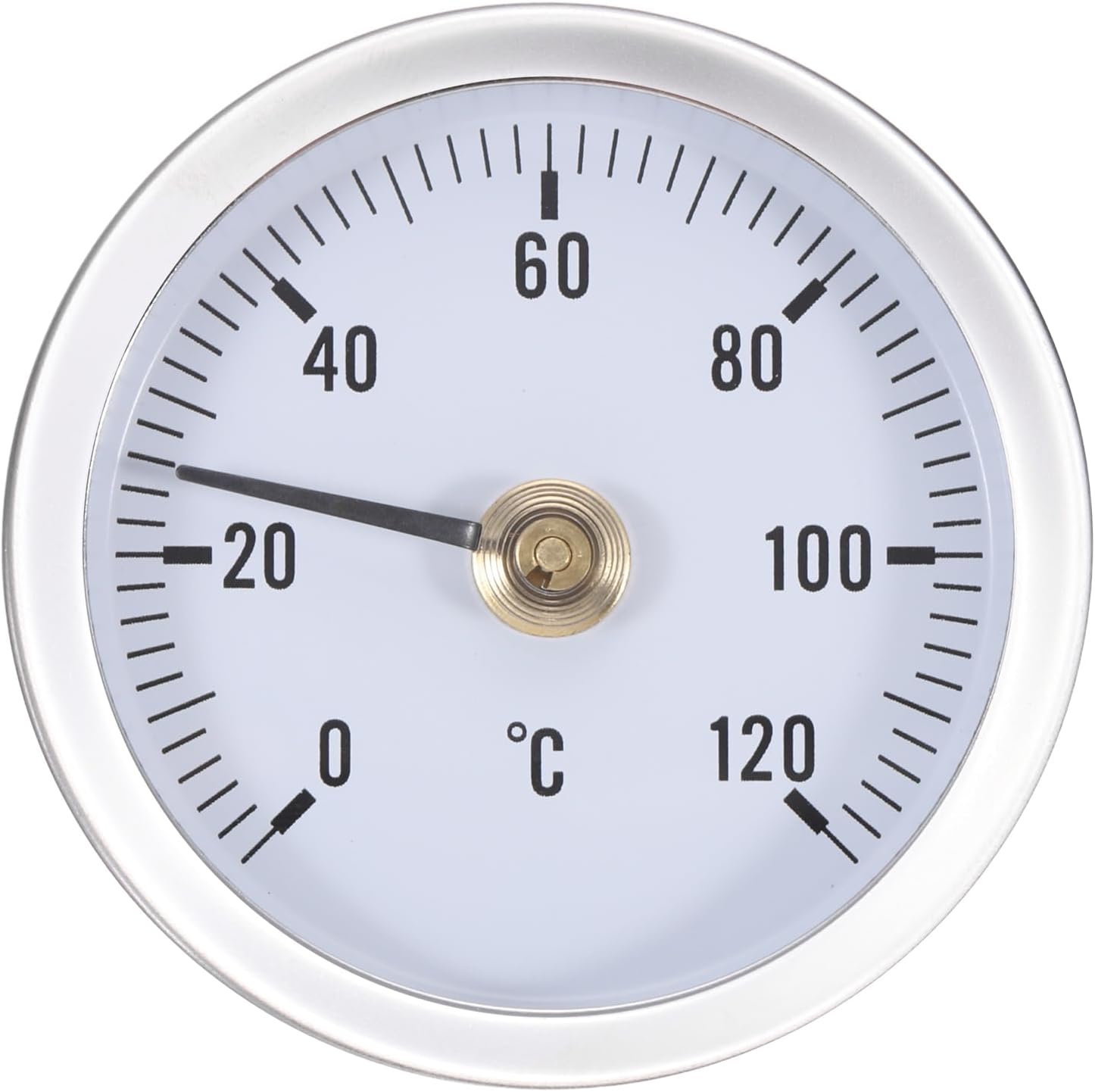 sourcing map 2Pcs Bimetal Thermometer with Springs & 2.5in Dial, 0-120°C Temperature Range, Pipe Thermometer with Shatterproof Glass Lens - Industrial Grade