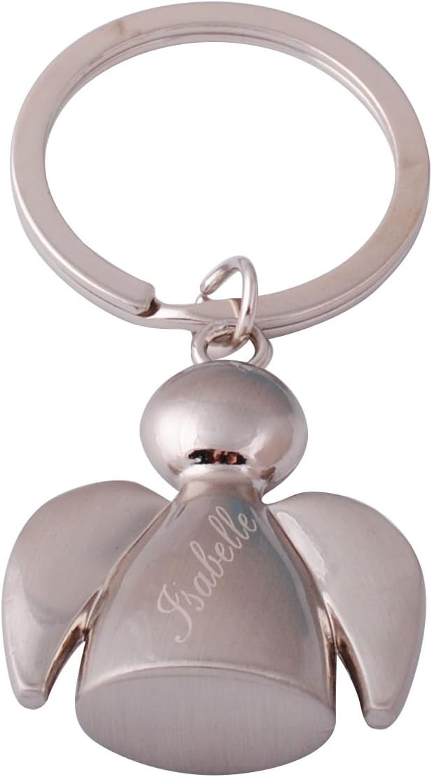 GP Personalized Engraved Silver Angel Keyring Keychain for Lover's,Friend's Gift
