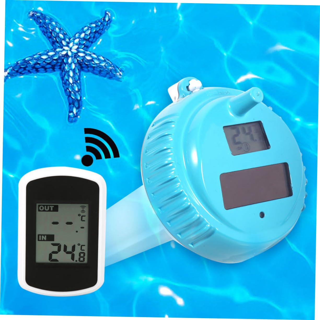 POPETPOP Termometro Wireless Digitale per Piscina e Spa Sensore Galleggiante Display Facile da Leggere