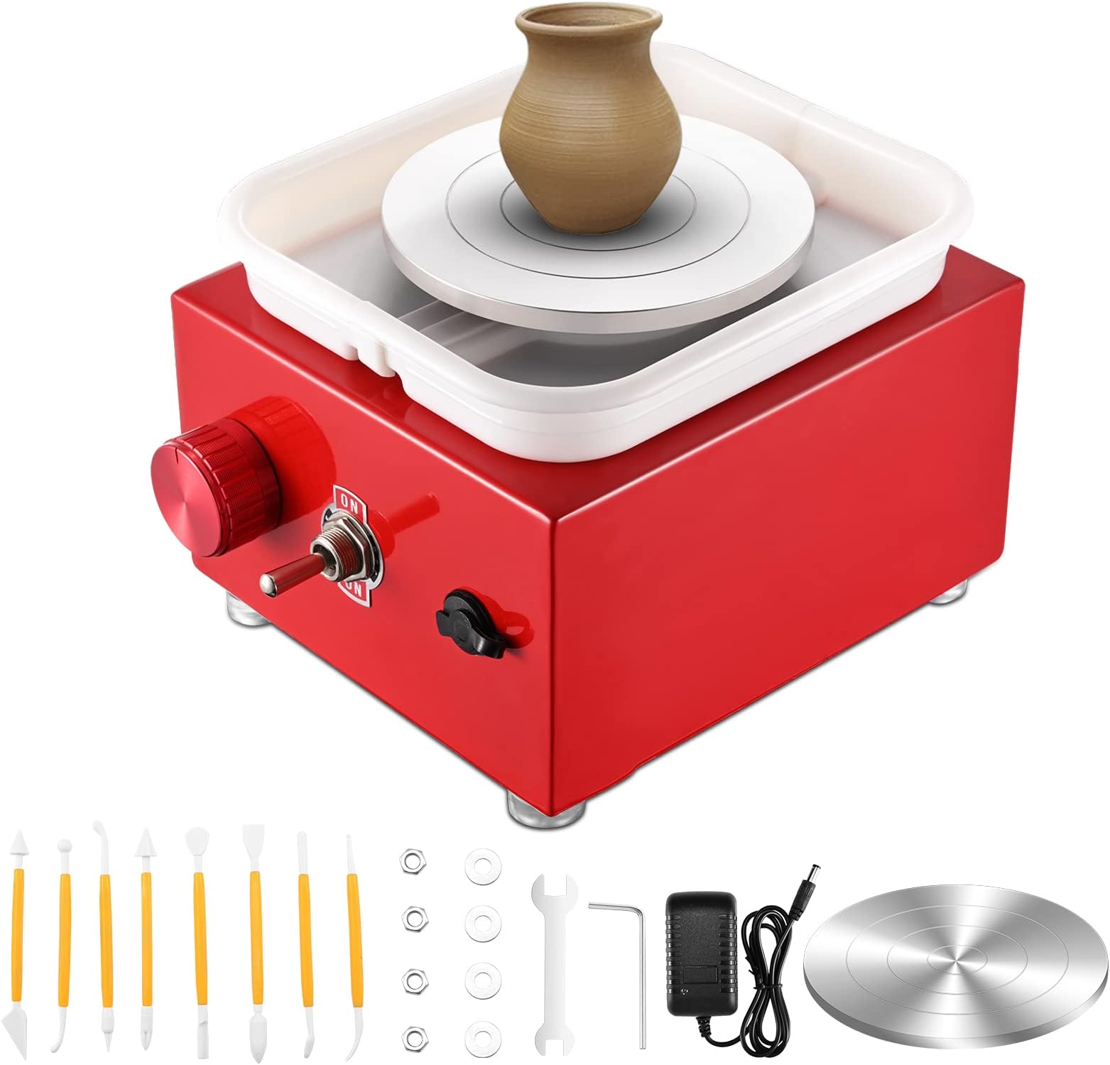 Tour De Potier électrique 250W - 25cm - BFO - Acier Inox - Pour Céramique Et Artisanat