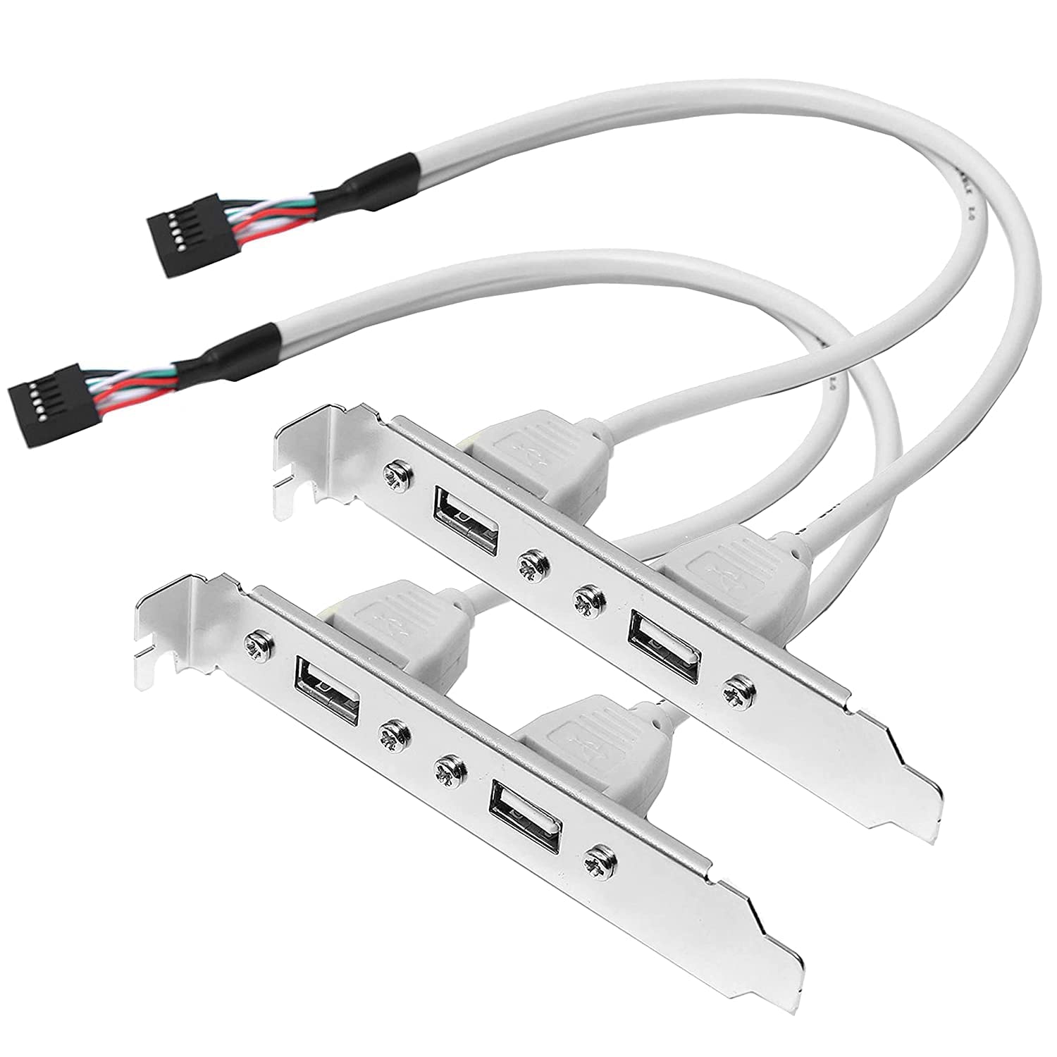 BhalTech 2 Port USB 2.0 Cable Adapter Converter Motherboard Rear Panel Extension Bracket to 9 Pin Motherboard Header (Pack of 2)-picture-22