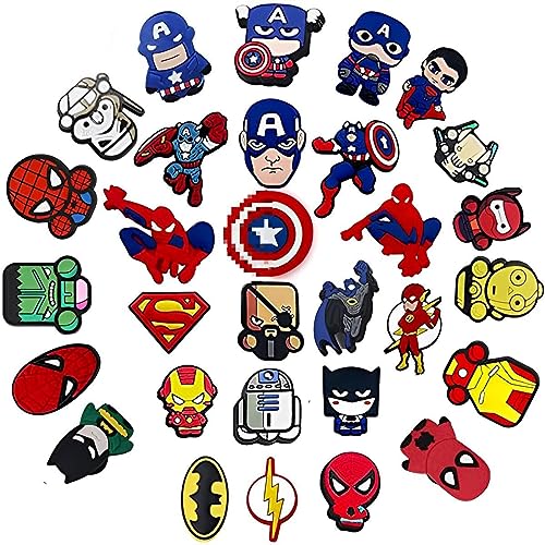 XRHOT Shoe Charms 30 PCS Anime PVC Shoe Charms Jibbitz Decoration Charms for Clog Charms and Wristband, Cute Clog Pins Accessories for Kids and Adult