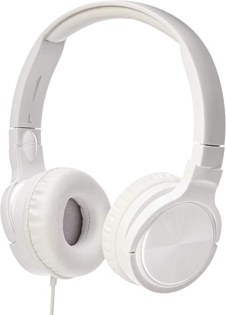 Amazon Basics Lightweight On-Ear Headphones - White