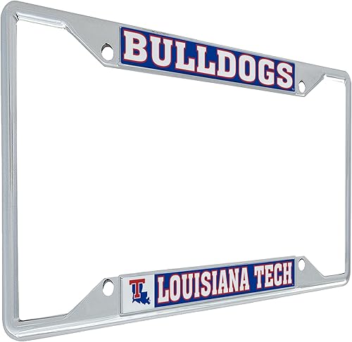 Desert Cactus Louisiana LA Tech University Bulldogs - Marco de matrícula de metal para la parte delantera o trasera del automóvil con licencia