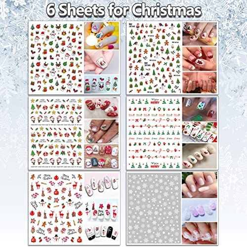 Tailaimei 18 Sheets Holiday Nail Stickers, Halloween Christmas Thanksgiving Day Seasonal Nail Art Decals For Fall And Winter Diy Nail Decorations #TOP6