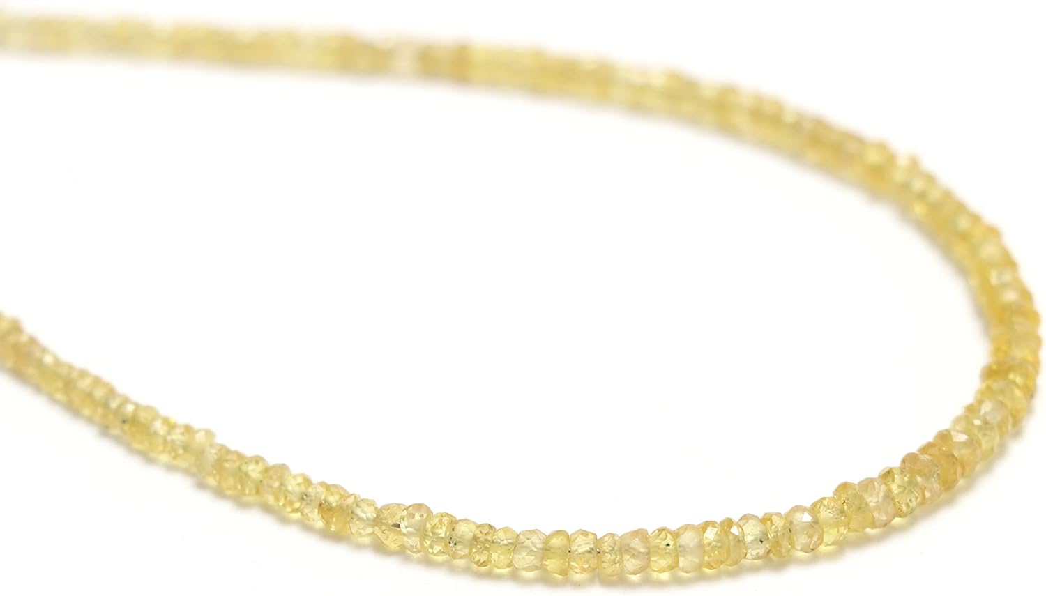 Natural Yellow Sapphire Faceted Rondelle Beads, Precious Stone, AAA Quality, 8inch, one Strand, 2.5 to 3.5mm, Weight 3.40gm, Origin: Tanzania, DIY Jewelry Making