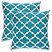 TreeWool (Confezione da 2 federe copricuscino Decorative con Motivo a Grata, in Cotone (50 x 50 cm, Alzavola/Teal)