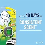 Febreze Car Air Freshener Vent Clip Linen & Sky Scent, .06 oz. Car Vent Clip, 2 Count, Blue and White