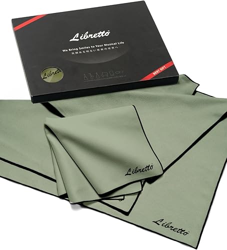 Vista 21 de Libretto Paño de microfibra para instrumentos musicales, 3 tamaños en 1 paquete, producto de limpieza para violín y violonchelo, amarillo, sin