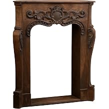 Home Decorative Vintage Brown Solid Wood Ornate French Country Fireplace Mantel Surround Surround Frame