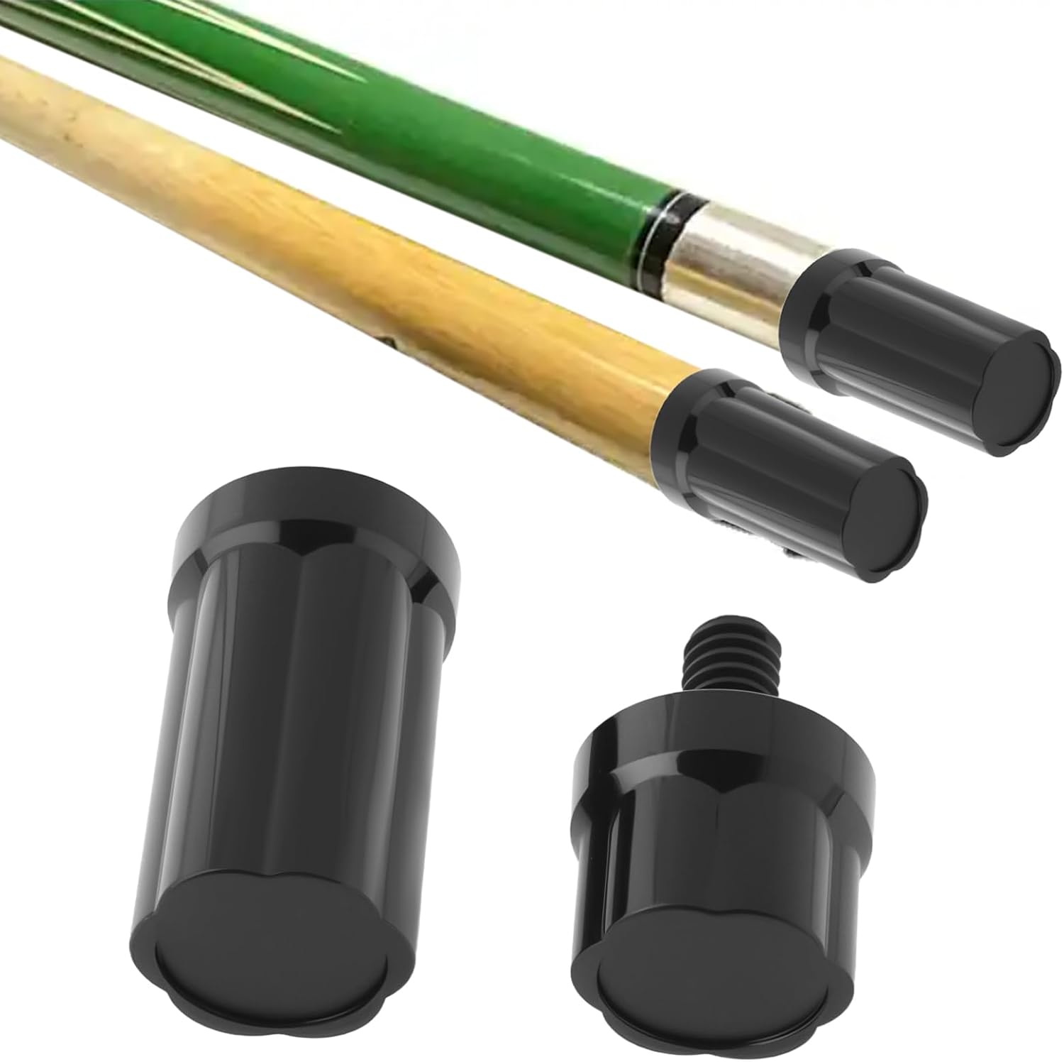 4 Sets Pool Cue Joint Protector Pool Cue Protective Cover Plastic Connector Protection Sleeve for 5/16 x 18 Size Pool Cue 13mm