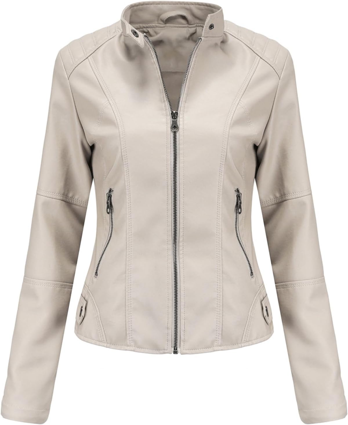 DEAR MODEL Faux Leather Jacket Women Bomber Jacket Women's Belted Motorcycle Jacket，