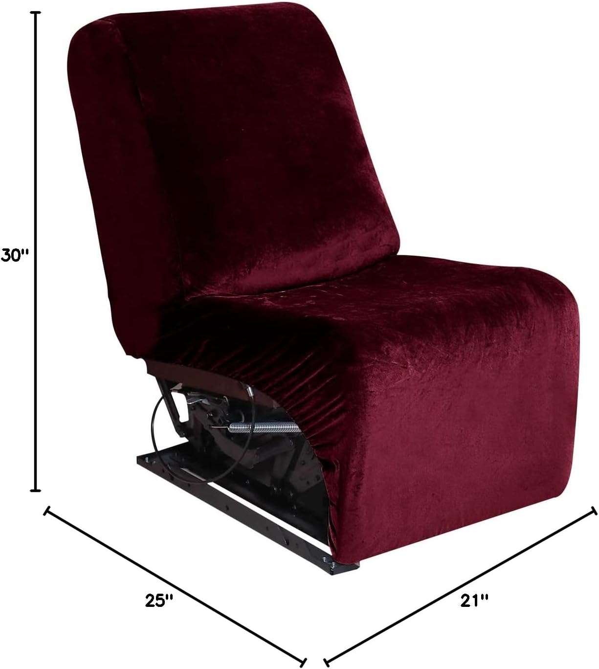 LiveGo Corner Single Seat Cover, Velvet Stretch Sofa Cover, Recliner Corner 1 Seat Sofa Protector, Reversible Couch Cover for Recliner, Sectional Sofa Cover for Livingroom(Single Seat,Wine Red)