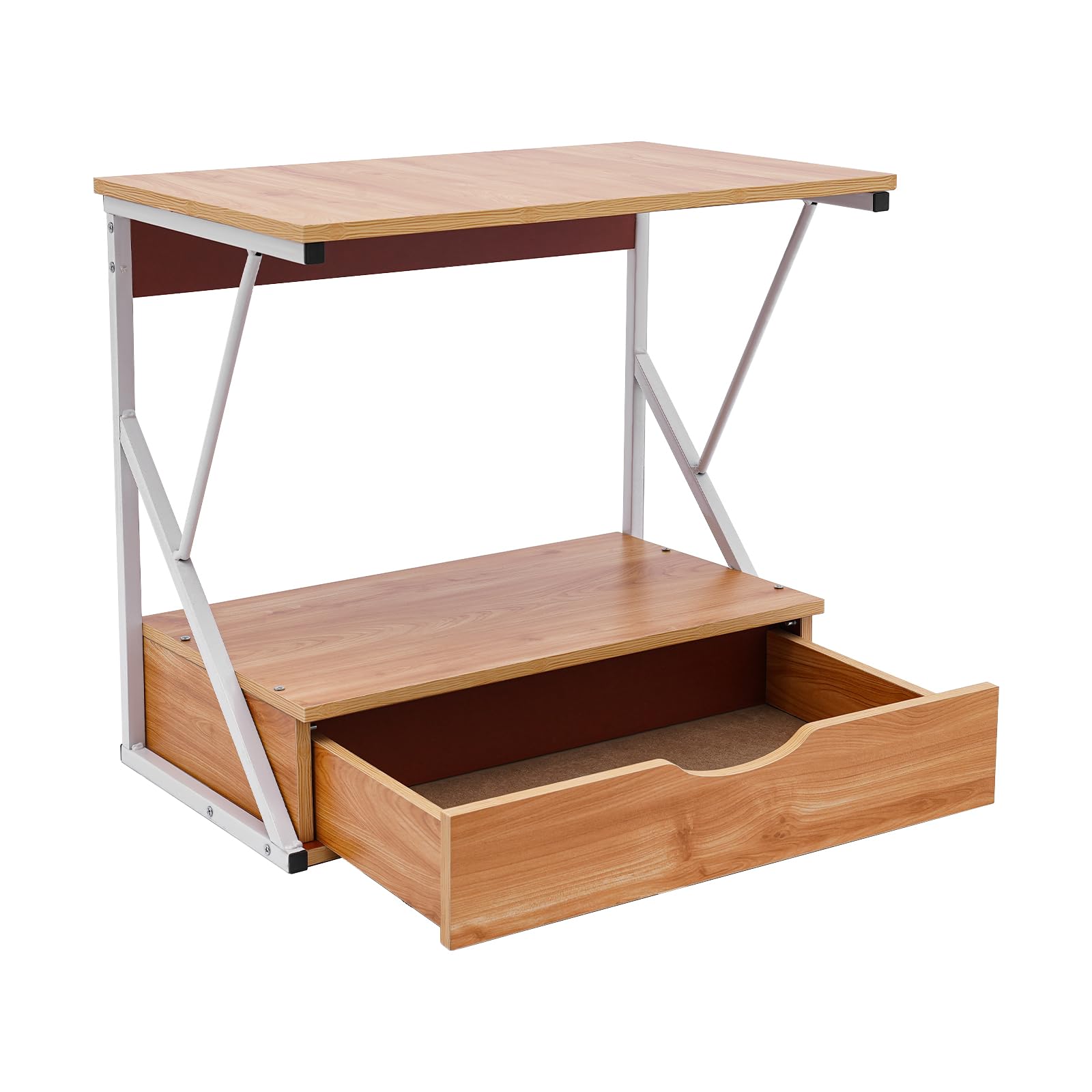 Mikrowellengitter mit 2 Ebenen, Belastung 10 kg, Stamm + Weiß, 54 x 35 x 50 cm