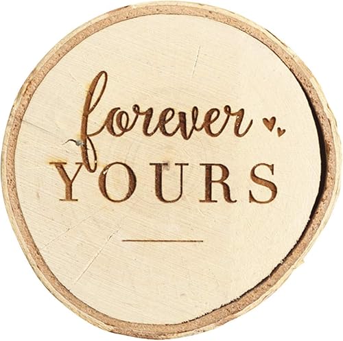 Koyal Wholesale Caja de anillo grabada, caja de anillo de compromiso de madera real de abedul, Forever Yours, caja de propuesta de boda