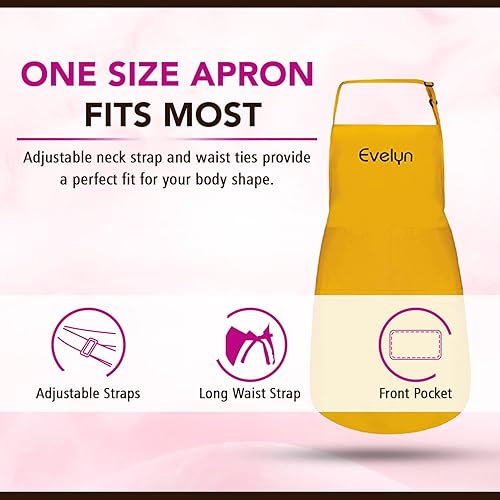 Miniatura 4 de Delantales personalizados para hombres y mujeres Delantal personalizado con nombre bordado y bolsillos para cocina, pintura, manualidades, salón