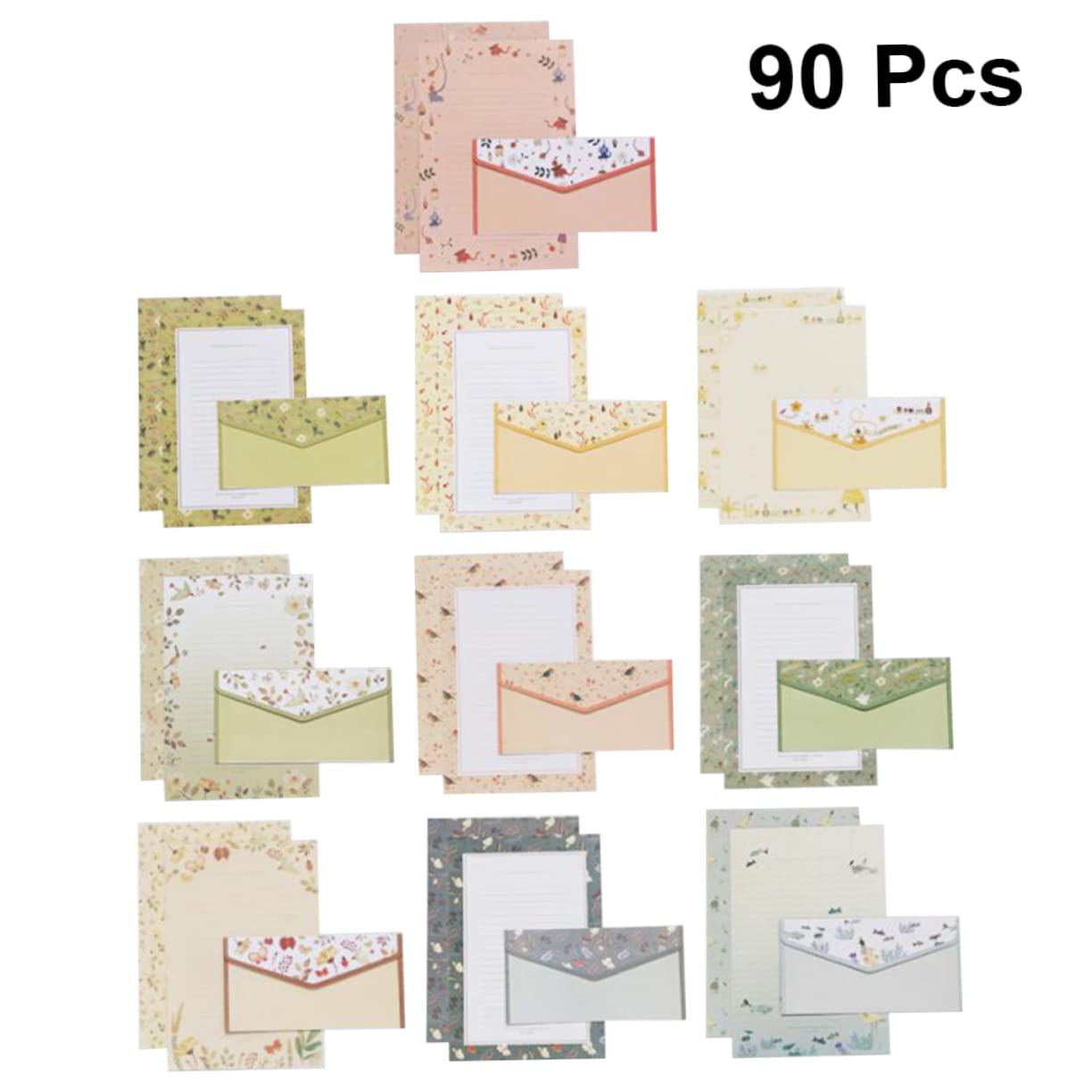 Homoyoyo Lot Papeterie A5 Papier à Lettres Et Enveloppes Fleuris, 60 Feuilles 30 Enveloppes
