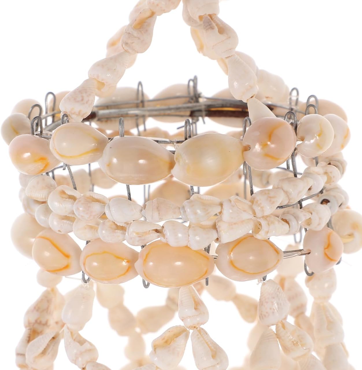 VICASKY Shell Wind Chimes for Outside Seashell Glass Windchime Natural, Handmade Beach Home Decor with 45-50cm Length Memorial for Patio Gardenand Yard Hanging Ornament Present