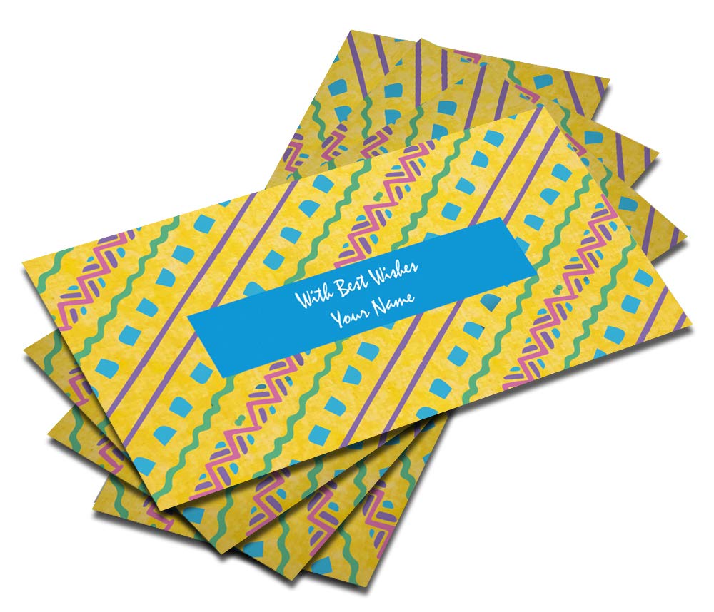 Brown Cloud Customised Shagun/Money/Gift Envelope/Cover/Lifafa for Gift/Festival Digitally Printed on Water Colour Effect Paper with Personalized Text Message/Name (SE WC Yellow BC 02) (Pack of 10)