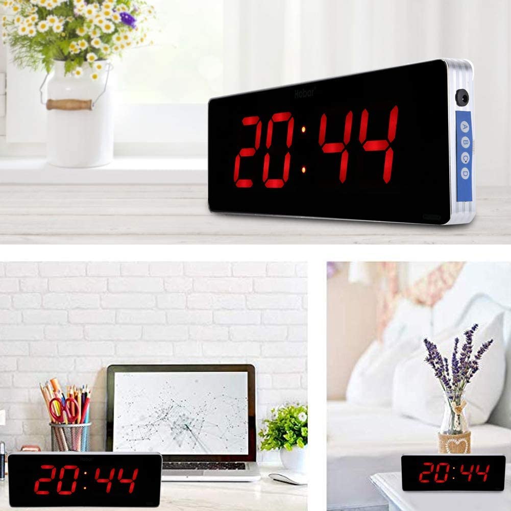 Jeffergarden Reloj Digital de Pared Grande con Temperatura y Calendario para Sala de Estar 110-240V (36 * 13 * 3cm-Hora + Minuto)