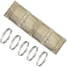 Titanium Pipe Heat Shield 6" x 24.4 Exhaust Heat Shield Motorcycle Heat Guard Cover Wrap with 5 PCS Stainless Steel Clamps