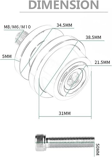 Miniatura 2 de Motorcycle CNC Aluminum Swingarm Slider Spools 6MM Stand Screws for Yamaha XT660R XT 660R 2004-2021 2020 2019 2018 Swing Arm Bracket Screw (Color