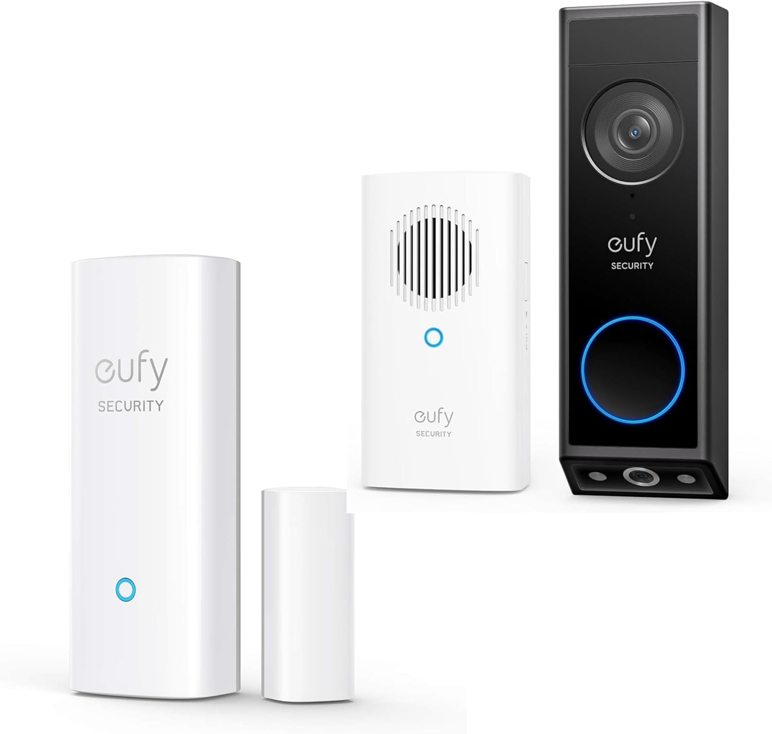 eufy Security Video Doorbell Camera E340 (Battery Powered) with Chime and Entry Sensor, Dual Cameras with Delivery Guard, 2K Full HD and Color Night Vision