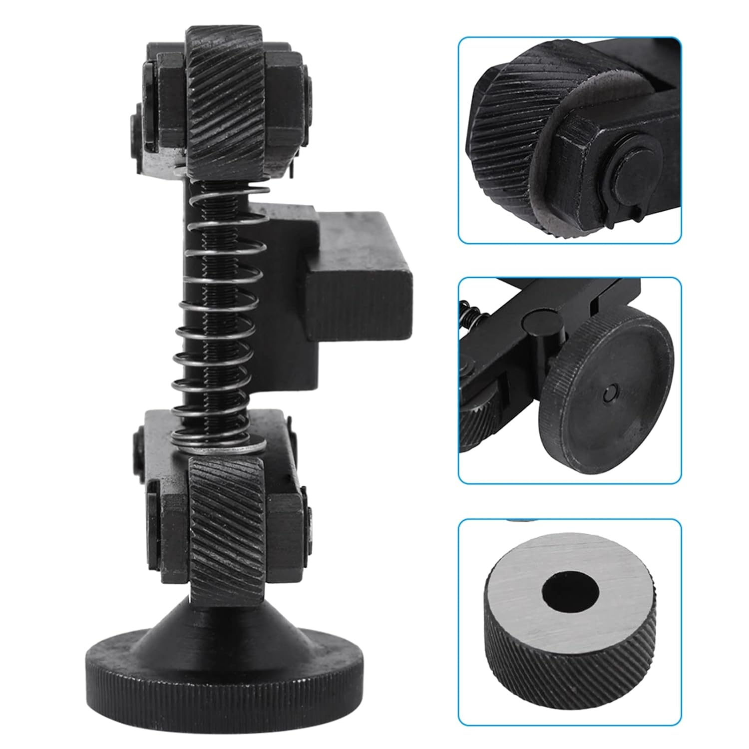Oumefar Knurling Tool Holder, Spring Loaded Clamp Type Knurling Tool Adjustable Linear Knurl Tool Lathe Adjustable Shank with CR15 Wheel for Mini Lathe