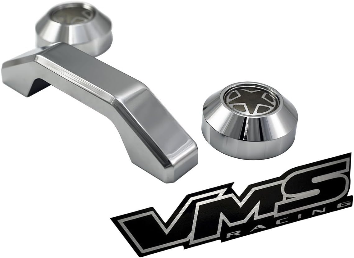 VMS RACING Chrome Windshield Bumper Rests and Footman Loop Bar Tie Down 3pcs 3 Piece Set Kit Compatible with Jeep Wrangler Sport Sahara Rubicon Unlimited JK JKU 07-17 2007-2017