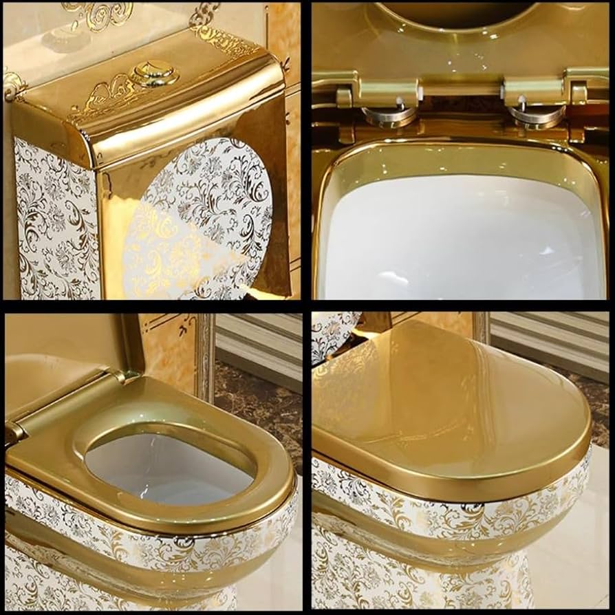 Amazon｜白と金のトイレ、ヨーロッパスタイルのトイレ、消臭剤